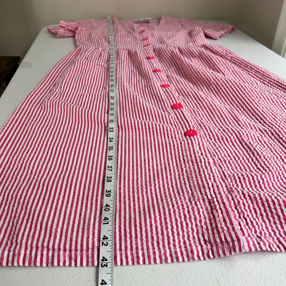 Vermont Country Store Button Front Cottage Midi Dress Medium Peasant 100% Cotton - Picture 7 of 10